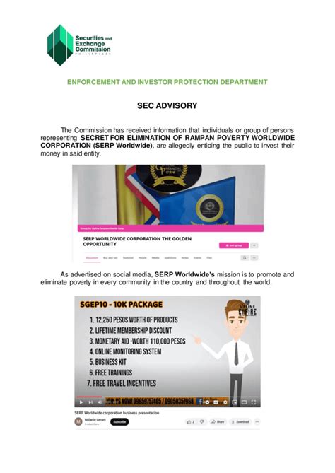 serp worldwide corporation|SECRET FOR ELIMINATION OF RAMPAN POVERTY .